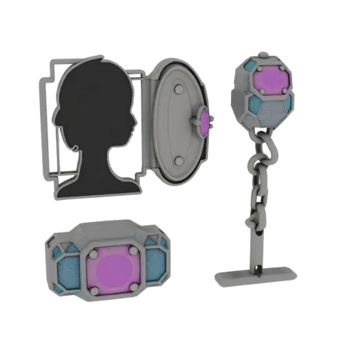 Geometric Lapel Pin collectible detail 3D model, front view studio render, highlighting brooch form and finish detail.