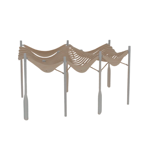 Wavy Wooden Canopy Structure