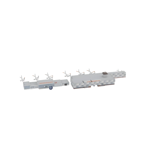 Modern Airport Terminal and Baggage Tug 3D Model