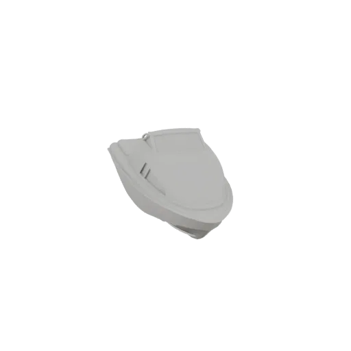 A 3D render of a sleek, modern speedboat with a gray finish, viewed from a slight angle.