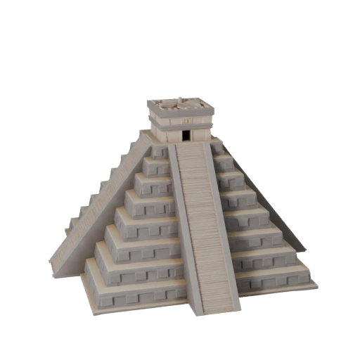 Low Poly Piramide di Chichen Itza 3D per Giochi e VR