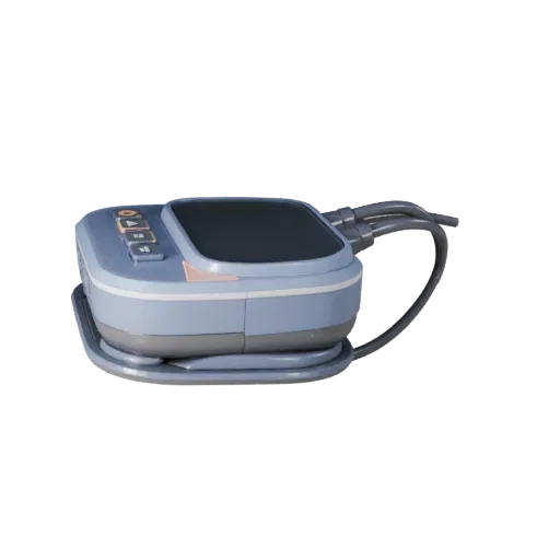 Wireless USB Hub Stylized 3D model, stylized isometric render, showing plastic shells, desktop scale.