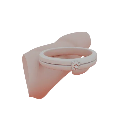 Ruby Ring product viz 3D model, three-quarter studio render, with clean topology and PBR shading on the ring.