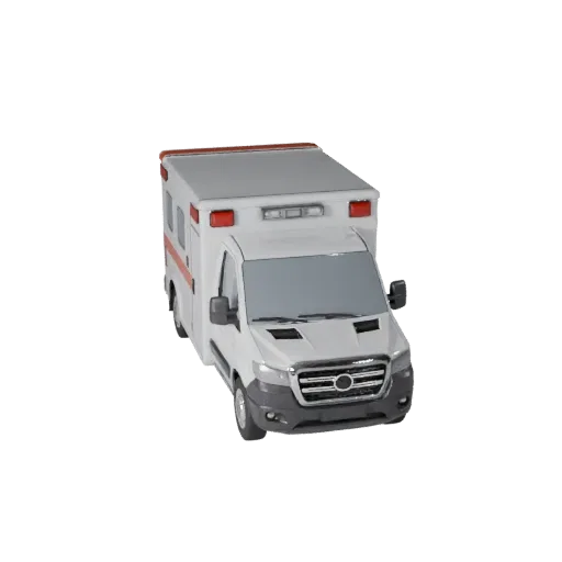 Ambulance 3D Model for Unity - Low Poly Game Asset