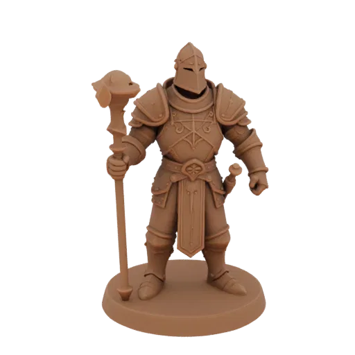Miniatura STL de Feiticeiro Medieval, renderização de mesa em três quartos, miniatura de mesa imprimível em resina com pose e