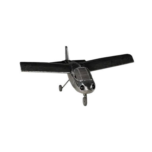 Modelo 3D de Drone de Asa Fixa, viewport de jogo em três quartos, ativo de veículo pronto para Unity com equilíbrio de asas,