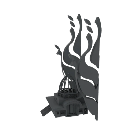 Abstract Flame and Gazebo Structure