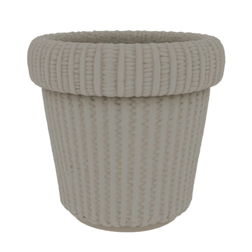 Beige knitted planter with cuff
