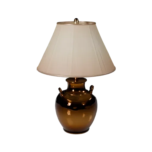 Ceramic Table Lamp 3D model, home interior, three-quarter front view, Unreal Engine viewport, metal detail.