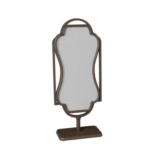 Modern Mirror 3D model, living room, three-quarter front view, Unreal Engine viewport, ceramic detail.
