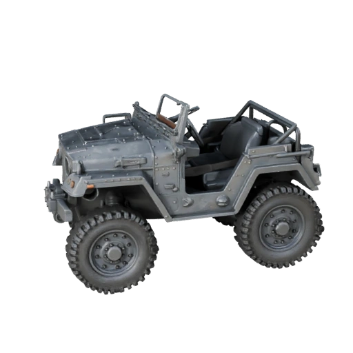 Jeep Militaire Haute Poly 3D pour Rendu Studio