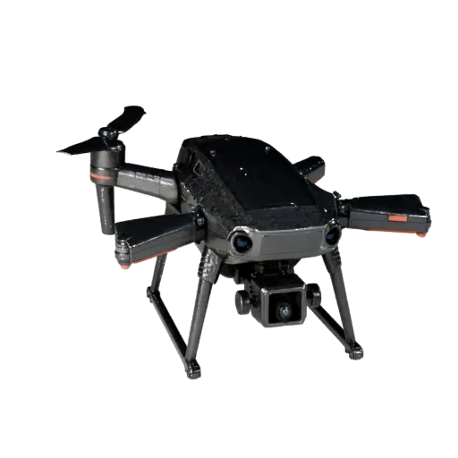 Modello 3D Drone Quadricottero, vista studio tre quarti, asset veicolo pronto per Blender con equilibrio alare, leggibilità c