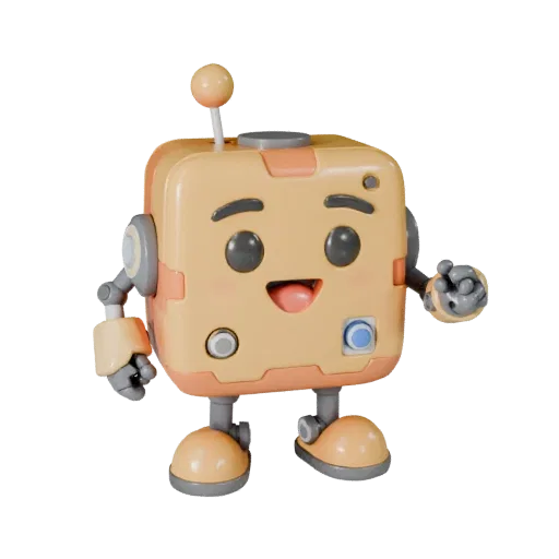 Robot Food Mascot STL printable 3D model preview showing pose, three-quarter display angle
