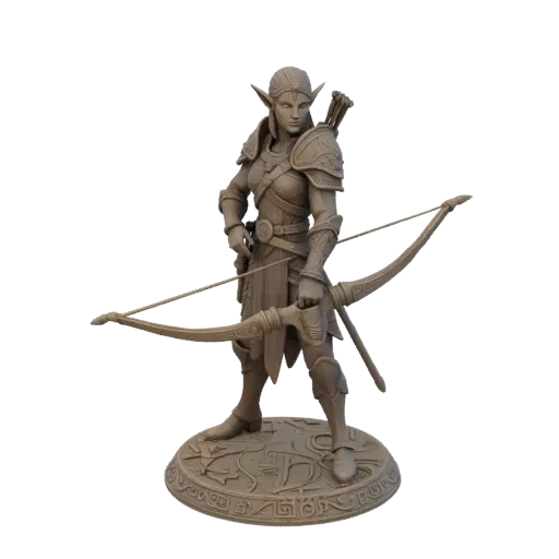 Fantasy Cursed Elf Ranger Miniature STL