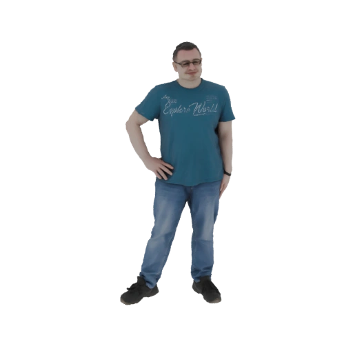 Man in T-Shirt and Jeans