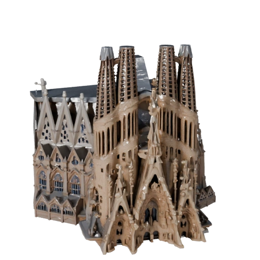 Modello 3D Low Poly Sagrada Familia per Asset di Gioco in Tempo Reale