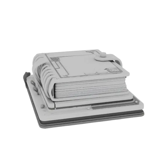 Minimal Notebook Printable 3D model, isometric STL render, showing plastic, desk-scale silhouettes.