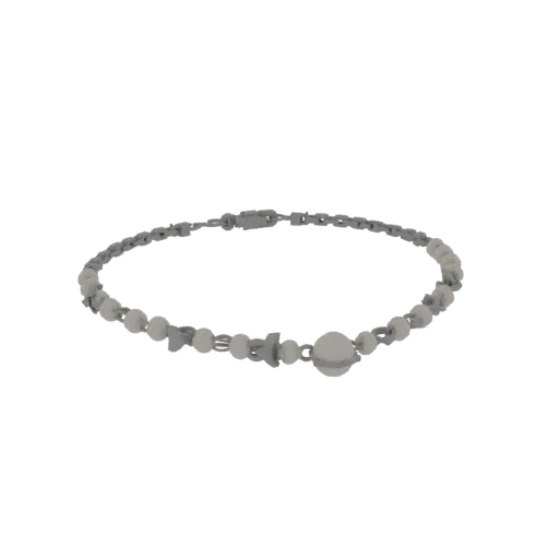 Pearl Collar Necklace print ready 3D model, isometric studio render, showing necklace form, surface, and scale cues.
