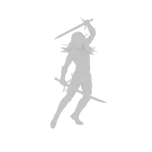 Female Warrior with Two Swords