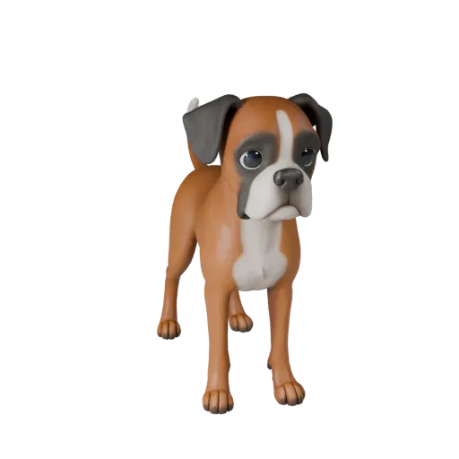 Cartoon Boxer Dog 3D Model - Stylized Asset for Animation | PBR