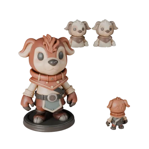 Mascot Animal Figurine realistic 3D model preview showing pose, three-quarter scene view and surface detail