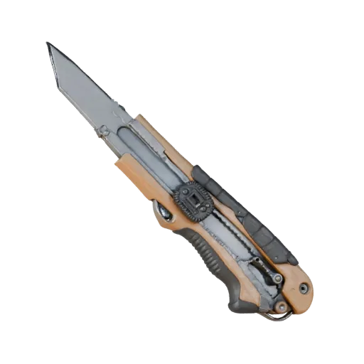 Insulated Utility Knife Realistic 3D model, three-quarter studio render, showing painted metal, clear grip zones.