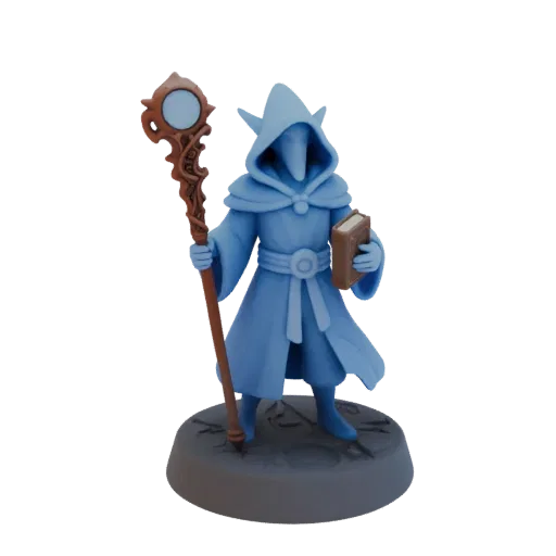 Fantasy Boneclad Elf Wizard Miniature STL