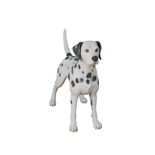 Cartoon Dalmatiner Hund 3D Modell - Stilisierte Ressource für Animation
