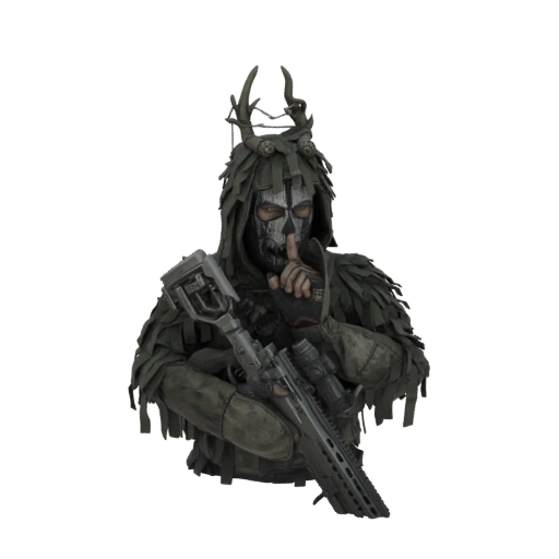 Ghost Skull Ghillie Suit Sniper 3D Model