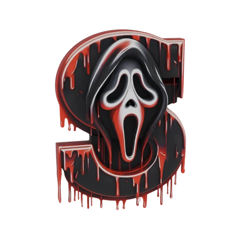 Ghostface S-Shaped Drip Logo 3D Model