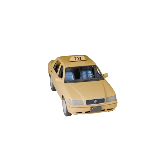 Modello 3D Taxi per Blender e Giochi - Asset PBR Realistico