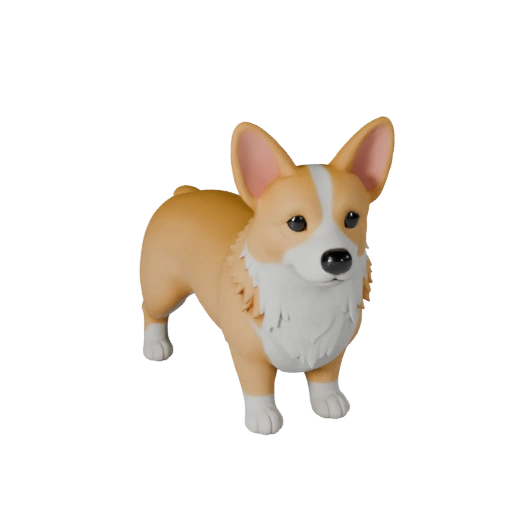 Modèle 3D de Chien Corgi Haute Poly - Actif STL Détaillé pour Impression