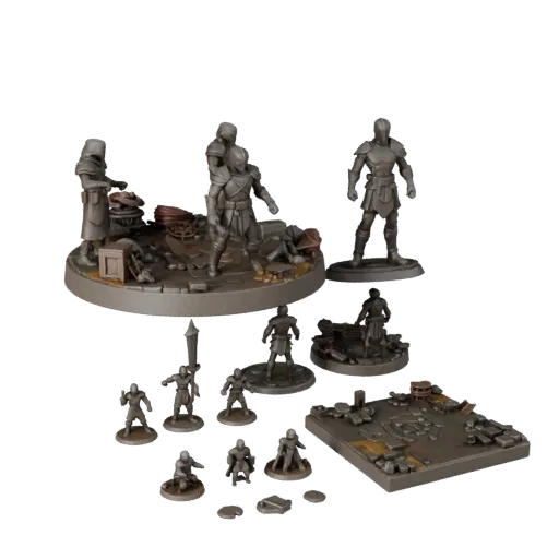 Dungeon Toy Photo Set sammelbares 3D-Modell-Vorschau, die geschichtete Teile, Studio-Nahaufnahme, Tiefe und Anzeigeskalierung
