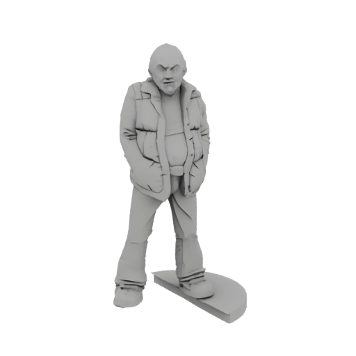 Grumpy Man with Puffy Vest 3D Model