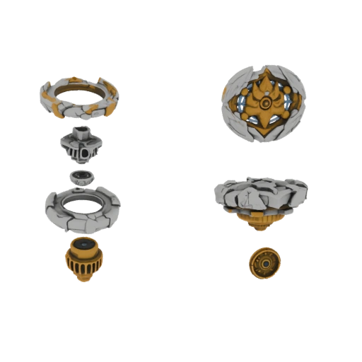 Cracked Stone Beyblade with Golden Accents