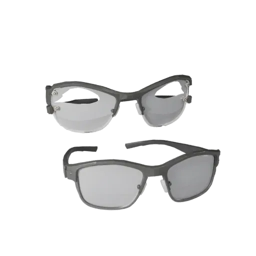 Sport Reading Glasses Low Poly 3D model, game viewport three-quarter view, showing transparent lenses, face-worn scale.