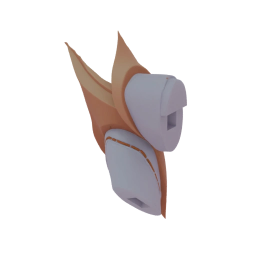 Stylized Tooth with Orange Accents