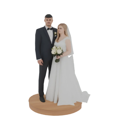 Wedding Couple Cake Topper 3D Model