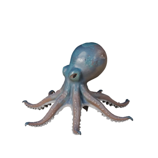 Modelo 3D de Pulpo Poligonal Bajo - Asset de Juego para Unity con FBX | Libre de Regalías