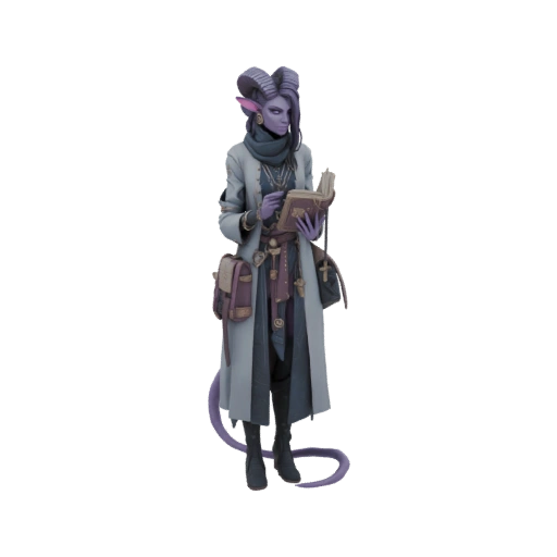 Purple Tiefling Scholar 3D Model