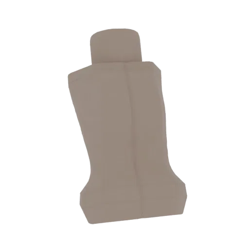 Uma renderização 3D de uma bota bege minimalista, apresentada contra um fundo branco, mostrando suas linhas limpas e design s