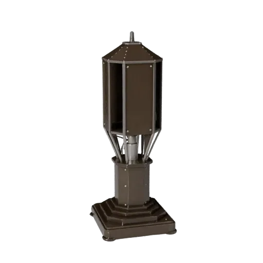Art Deco Desk Lamp 3D model, office, three-quarter front view, Unreal Engine viewport, metal detail.