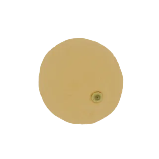 Draufsicht auf ein realistisches 3D-Modell einer hellgelben Melone mit einem kleinen grünen Stielansatz auf schwarzem Hinterg
