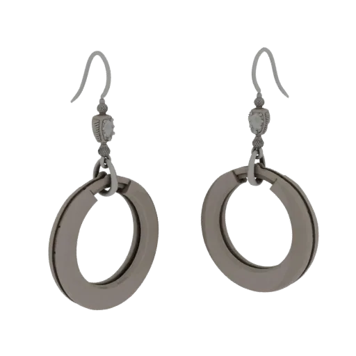 Chandelier Hoop Earrings product viz 3D model, turntable hero render, showing earring form, surface, and scale cues.