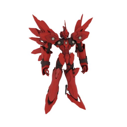 Red Mecha Warrior 3D Model