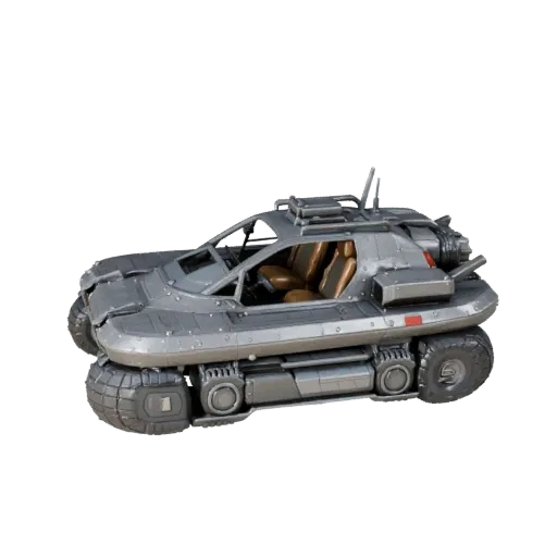 Modelo 3D de Aerodeslizador de Rescate Listo para Juegos, vista de estudio a tres cuartos, activo de vehículo listo para prod