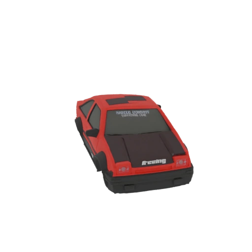 Red AE86 Tuner Car 3D Model