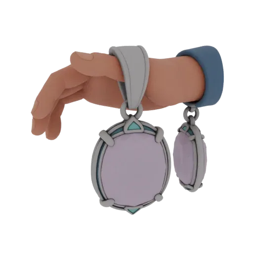 Gemstone Charm render detail 3D model, perspective studio render, highlighting pendant form and finish detail.