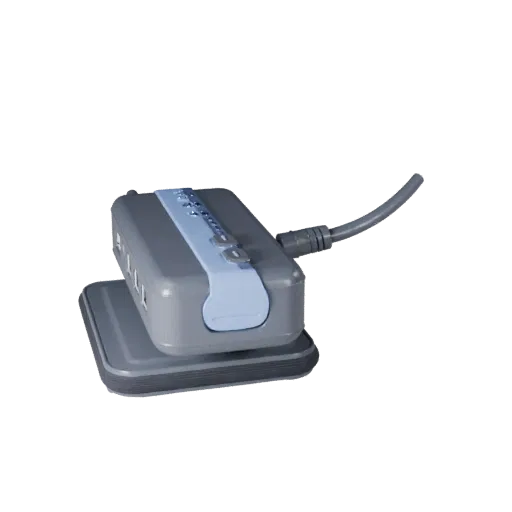 Wireless USB Hub Realistic 3D model, three-quarter studio render, showing plastic shells, desktop scale.