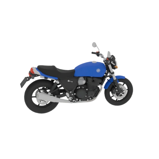 Blue Cafe Racer Motorcycle